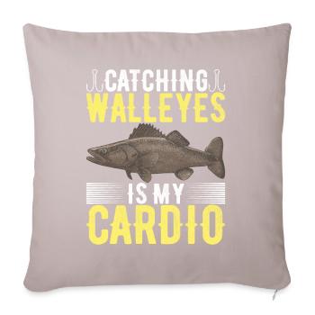 Walleye Fishing Anglers - Sofa pillowcase 17,3'' x 17,3'' (45 x 45 cm) - light taupe - Front