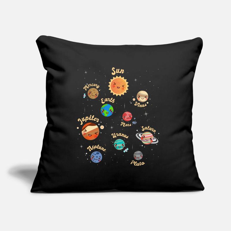 Solar System Planets Kids Knowledge Outer Space Sofa pillowcase 17,3'' x 17,3'' (45 x 45 cm)