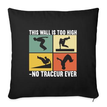 Parkour Freerunning - Sofa pillowcase 17,3'' x 17,3'' (45 x 45 cm) - black - Front