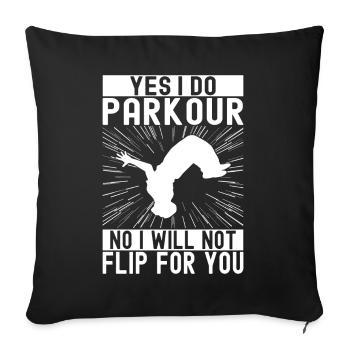 Parkour Freerunning - Sofa pillowcase 17,3'' x 17,3'' (45 x 45 cm) - black - Front