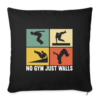 Parkour Freerunning - Sofa pillowcase 17,3'' x 17,3'' (45 x 45 cm) - black - Front