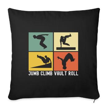 Parkour Freerunning - Sofa pillowcase 17,3'' x 17,3'' (45 x 45 cm) - black - Front