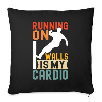 Parkour Freerunning - Sofa pillowcase 17,3'' x 17,3'' (45 x 45 cm) - black - Front