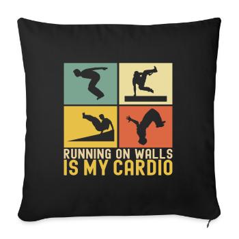 Parkour Freerunning - Sofa pillowcase 17,3'' x 17,3'' (45 x 45 cm) - black - Front
