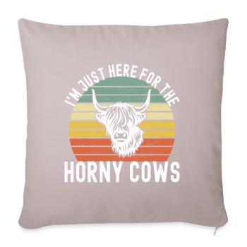 Highland Cow Hochlandkuh - Sofakissenbezug 45 x 45 cm - helles Taupe - Vorne