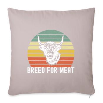 Highland Cow Hochlandkuh - Sofakissenbezug 45 x 45 cm - helles Taupe - Vorne
