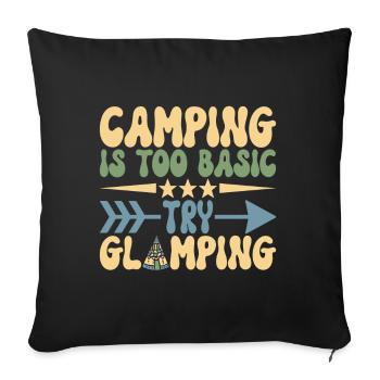 Glamping Glamper - Sofakissenbezug 45 x 45 cm - Schwarz - Vorne