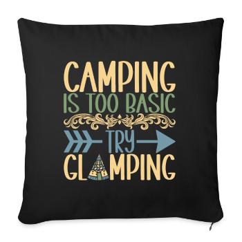 Glamping Glamper - Sofakissenbezug 45 x 45 cm - Schwarz - Vorne