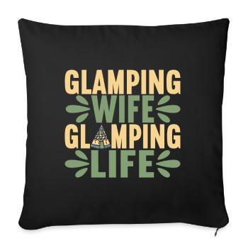 Glamping Glamper - Sofakissenbezug 45 x 45 cm - Schwarz - Vorne