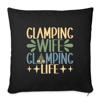 Glamping Glamper - Sofakissenbezug 45 x 45 cm - Schwarz - Vorne