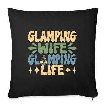 Glamping Glamper - Sofakissenbezug 45 x 45 cm - Schwarz - Vorne