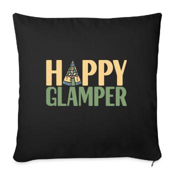 Glamping Glamper - Sofakissenbezug 45 x 45 cm - Schwarz - Vorne