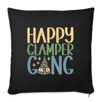 Glamping Glamper - Sofakissenbezug 45 x 45 cm - Schwarz - Vorne