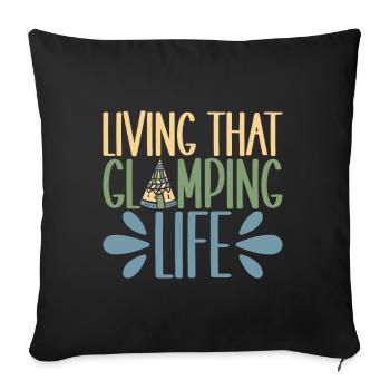 Glamping Glamper - Sofakissenbezug 45 x 45 cm - Schwarz - Vorne