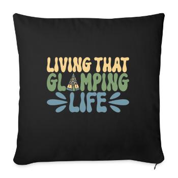 Glamping Glamper - Sofakissenbezug 45 x 45 cm - Schwarz - Vorne