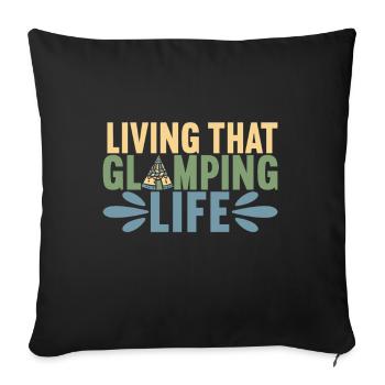 Glamping Glamper - Sofakissenbezug 45 x 45 cm - Schwarz - Vorne