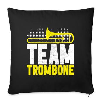 Posaune Trombone - Housse de coussin décorative 45 x 45 cm - noir - Devant