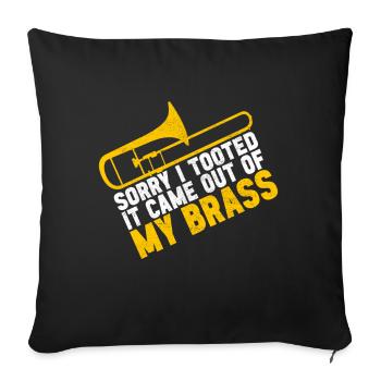 Posaune Trombone - Housse de coussin décorative 45 x 45 cm - noir - Devant