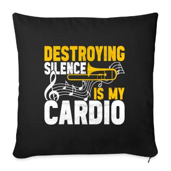 Posaune Trombone - Housse de coussin décorative 45 x 45 cm - noir - Devant