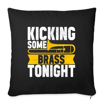Posaune Trombone - Housse de coussin décorative 45 x 45 cm - noir - Devant