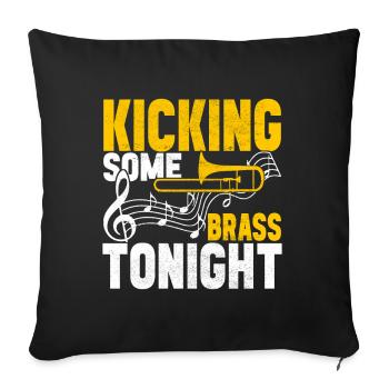 Posaune Trombone - Housse de coussin décorative 45 x 45 cm - noir - Devant