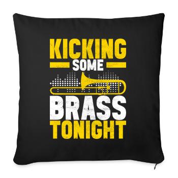 Posaune Trombone - Housse de coussin décorative 45 x 45 cm - noir - Devant