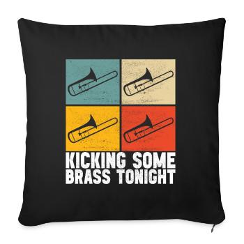 Posaune Trombone - Housse de coussin décorative 45 x 45 cm - noir - Devant
