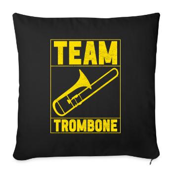 Posaune Trombone - Housse de coussin décorative 45 x 45 cm - noir - Devant