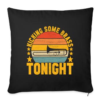 Posaune Trombone - Housse de coussin décorative 45 x 45 cm - noir - Devant