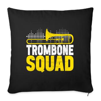 Posaune Trombone - Housse de coussin décorative 45 x 45 cm - noir - Devant