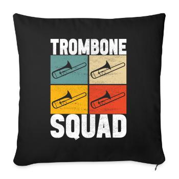 Posaune Trombone - Housse de coussin décorative 45 x 45 cm - noir - Devant