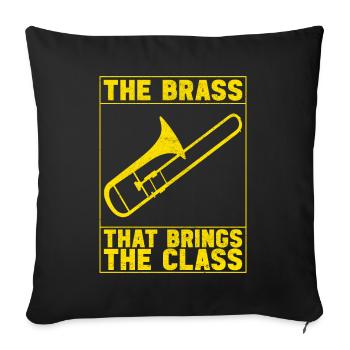 Posaune Trombone - Housse de coussin décorative 45 x 45 cm - noir - Devant