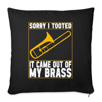 Posaune Trombone - Housse de coussin décorative 45 x 45 cm - noir - Devant