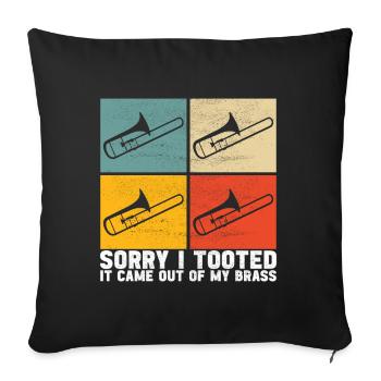 Posaune Trombone - Housse de coussin décorative 45 x 45 cm - noir - Devant