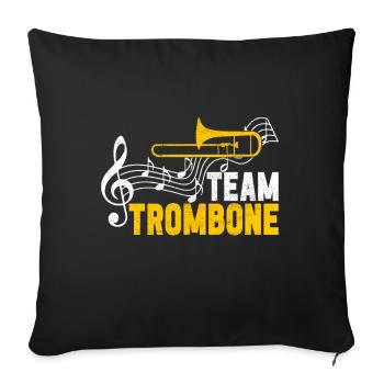Posaune Trombone - Housse de coussin décorative 45 x 45 cm - noir - Devant