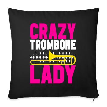 Posaune Trombone - Housse de coussin décorative 45 x 45 cm - noir - Devant