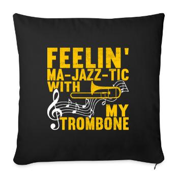 Posaune Trombone - Housse de coussin décorative 45 x 45 cm - noir - Devant