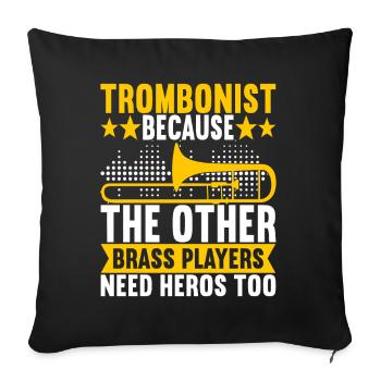 Posaune Trombone - Housse de coussin décorative 45 x 45 cm - noir - Devant
