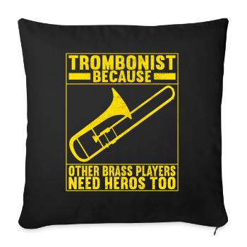 Posaune Trombone - Housse de coussin décorative 45 x 45 cm - noir - Devant