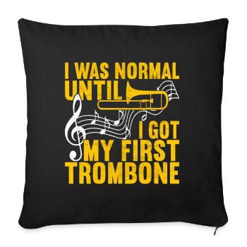 Posaune Trombone - Housse de coussin décorative 45 x 45 cm - noir - Devant