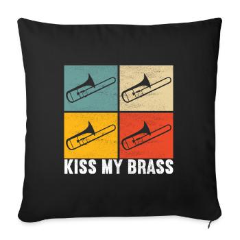 Posaune Trombone - Housse de coussin décorative 45 x 45 cm - noir - Devant