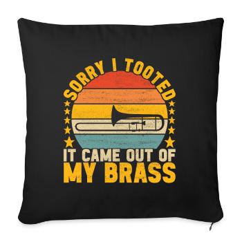 Posaune Trombone - Housse de coussin décorative 45 x 45 cm - noir - Devant