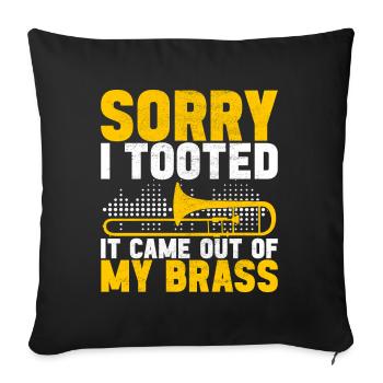 Posaune Trombone - Housse de coussin décorative 45 x 45 cm - noir - Devant