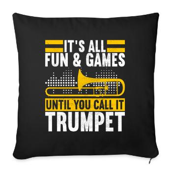 Posaune Trombone - Housse de coussin décorative 45 x 45 cm - noir - Devant