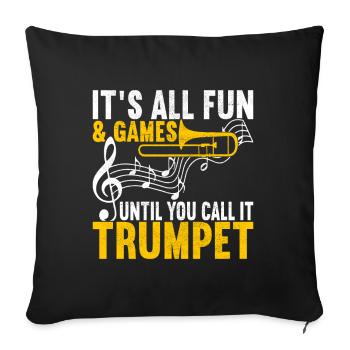 Posaune Trombone - Housse de coussin décorative 45 x 45 cm - noir - Devant