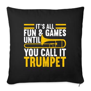 Posaune Trombone - Housse de coussin décorative 45 x 45 cm - noir - Devant