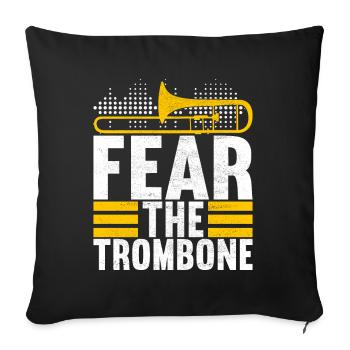 Posaune Trombone - Housse de coussin décorative 45 x 45 cm - noir - Devant