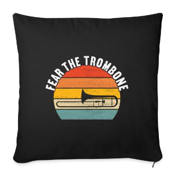Posaune Trombone - Housse de coussin décorative 45 x 45 cm - noir - Devant