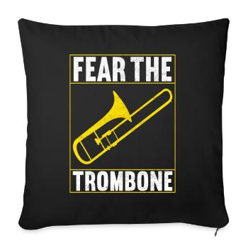 Posaune Trombone - Housse de coussin décorative 45 x 45 cm - noir - Devant