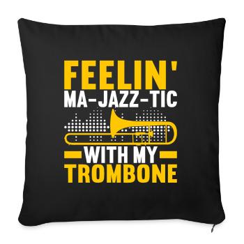 Posaune Trombone - Housse de coussin décorative 45 x 45 cm - noir - Devant